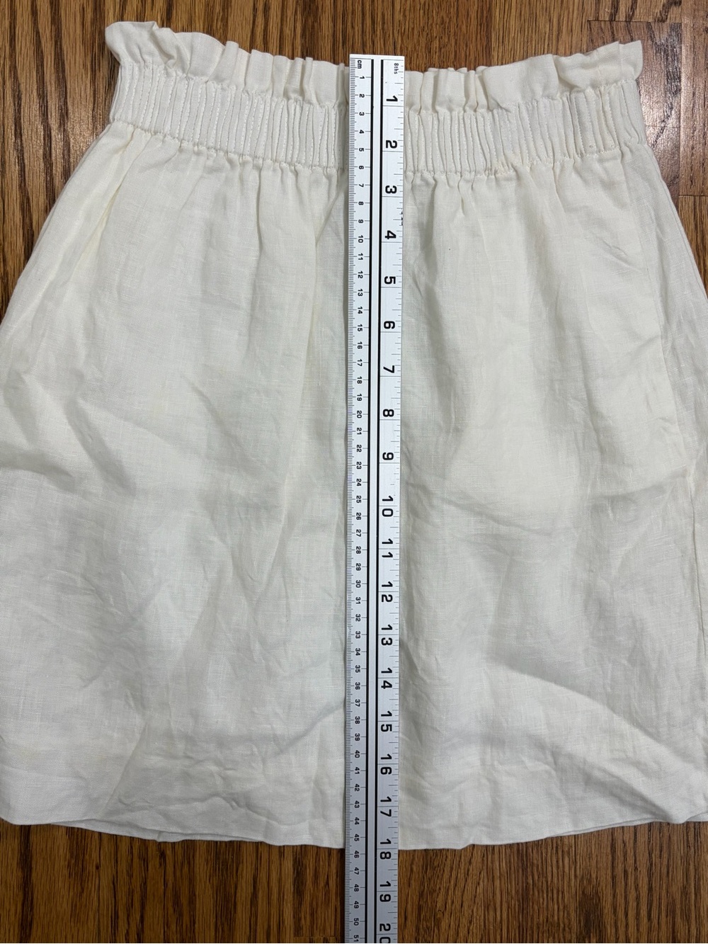 J. Crew 100% Linen Cream Elastic-Waist Mini Skirt (2) - Picture 5 of 6
